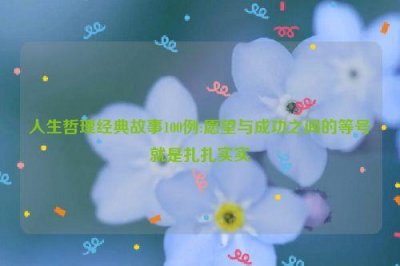 ​人生哲理经典故事100例:愿望与成功之间的等号就是扎扎实实